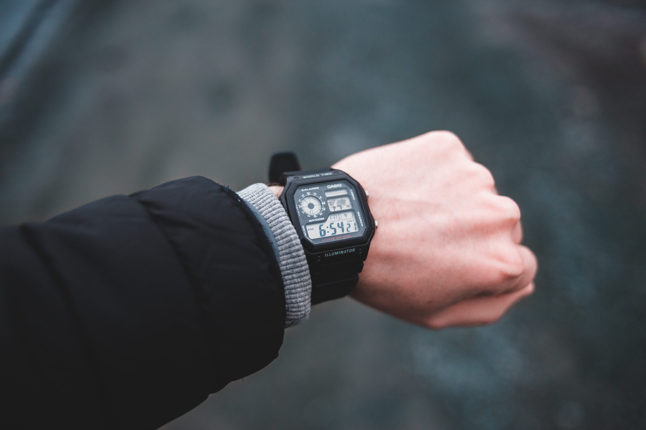 Black digital watch