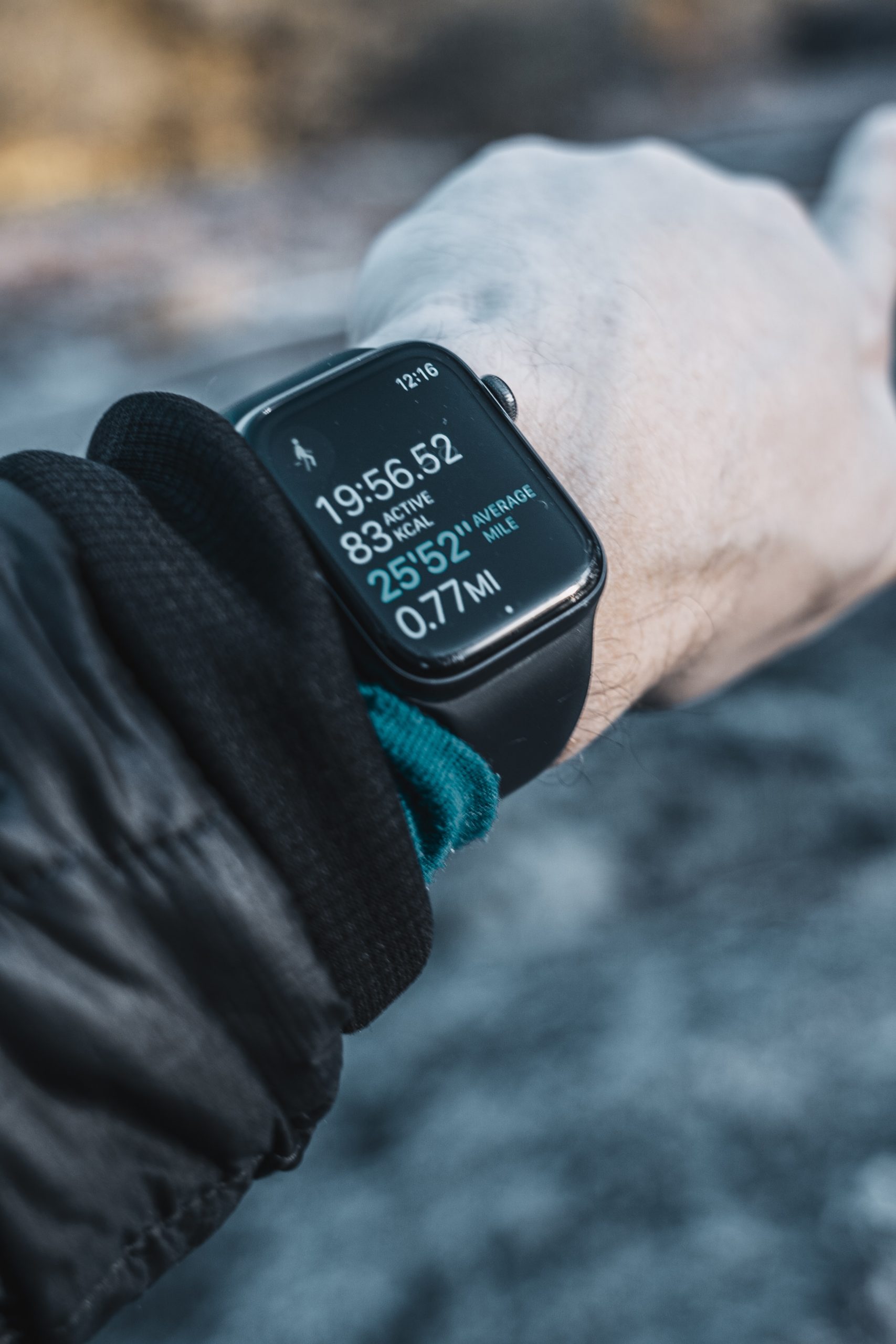 Wrist wearing a Heart tracker Smart watch by Ignite with a white band.